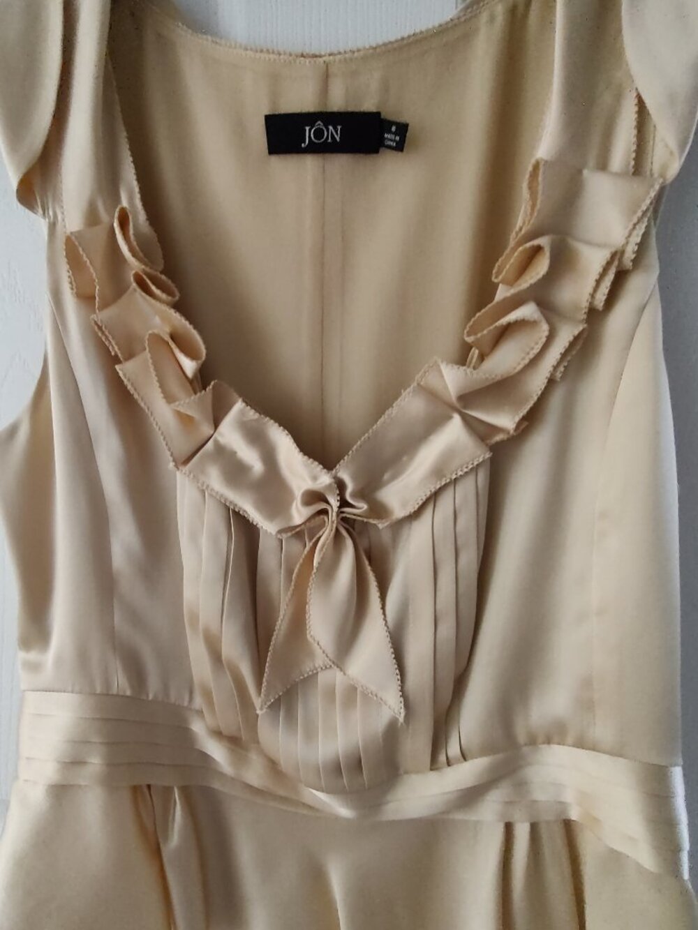JON FOR RICKIE FREEMAN SILK BLOUSE SLVLSS PLEAT FRONT PEPLUM WAIST ROLL COLLAR 8